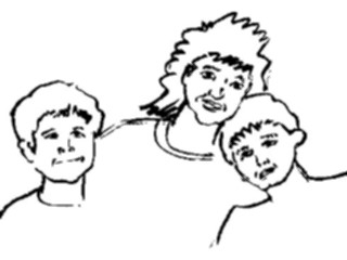 Sticker Custom Preview Image #102192 People Line Art Family