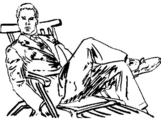 Sticker Custom Preview Image #102201 People Line Art Manin Lounge Chair