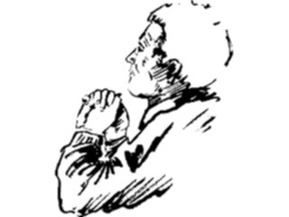 Sticker Custom Preview Image #102218 People Line Art Man Praying