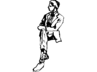 Sticker Custom Preview Image #102228 People Line Art Man Sitting2