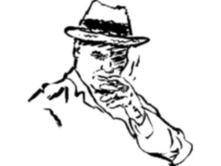 Sticker Custom Preview Image #102230 People Line Art Man Smoking2