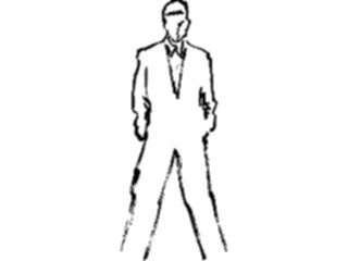 Sticker Custom Preview Image #102231 People Line Art Man Standing1