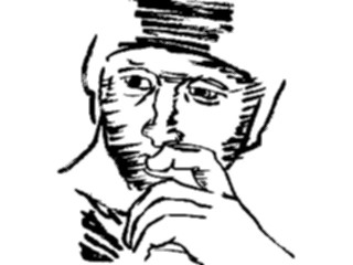 Sticker Custom Preview Image #102236 People Line Art Man Thinking2