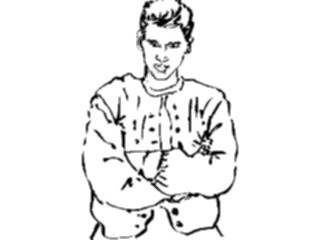 Sticker Custom Preview Image #102237 People Line Art Manwith Arms Crossed1