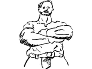 Sticker Custom Preview Image #102240 People Line Art Manwith Arms Crossed4