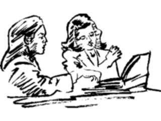 Sticker Custom Preview Image #102244 People Line Art Meeting1