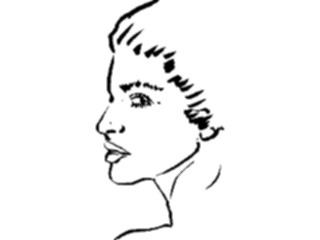 Sticker Custom Preview Image #102256 People Line Art Profile Female09