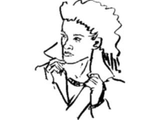 Sticker Custom Preview Image #102285 People Line Art Woman Holding Collar