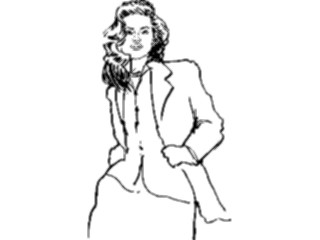 Sticker Custom Preview Image #102298 People Line Art Womanin Suit4