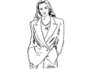 Sticker Custom Preview Image #102299 People Line Art Womanin Suit5