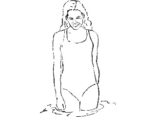 Sticker Custom Preview Image #102300 People Line Art Womanin Swimsuit1