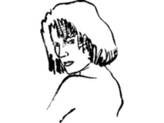 Sticker Custom Preview Image #102306 People Line Art Woman Looking2