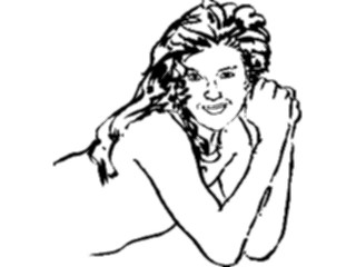 Sticker Custom Preview Image #102317 People Line Art Woman Relaxing2