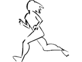 Sticker Custom Preview Image #102318 People Line Art Woman Running1