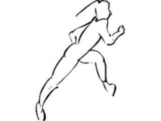 Sticker Custom Preview Image #102319 People Line Art Woman Running2