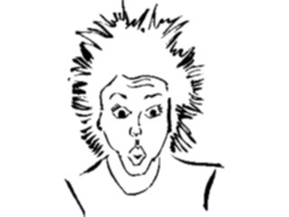 Sticker Custom Preview Image #102320 People Line Art Woman Scared