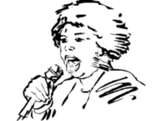 Sticker Custom Preview Image #102321 People Line Art Woman Singing1