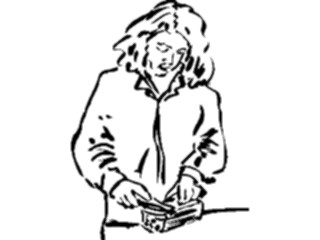 Sticker Custom Preview Image #102326 People Line Art Woman Slicing Bread