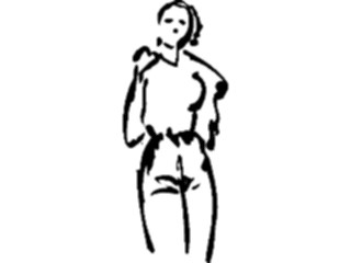 Sticker Custom Preview Image #102327 People Line Art Woman Standing1