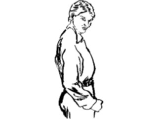 Sticker Custom Preview Image #102329 People Line Art Woman Standing3