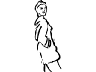 Sticker Custom Preview Image #102332 People Line Art Woman Walking1