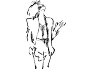 Sticker Custom Preview Image #102333 People Line Art Woman Walking2