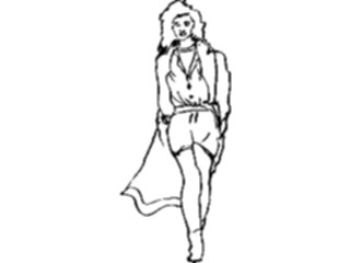 Sticker Custom Preview Image #102336 People Line Art Woman Walking5