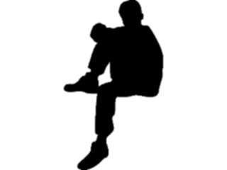 Sticker Custom Preview Image #102361 People Silhouettes Boy Sitting