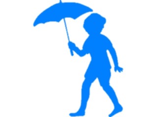 Sticker Custom Preview Image #102363 People Silhouettes Boywith Umbrella