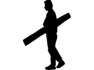 Sticker Custom Preview Image #102370 People Silhouettes Carrying Wood2