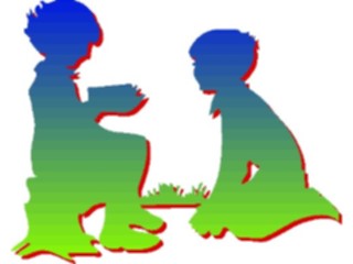 Sticker Custom Preview Image #102382 People Silhouettes Children Reading