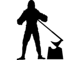 Sticker Custom Preview Image #102383 People Silhouettes Chopping Wood