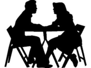 Sticker Custom Preview Image #102404 People Silhouettes Couple Conversing