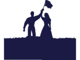 Sticker Custom Preview Image #102408 People Silhouettes Couple Holding Flag