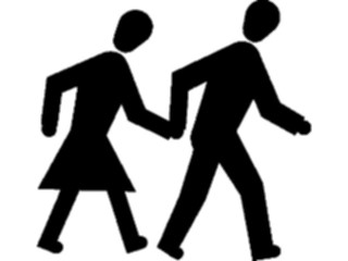 Sticker Custom Preview Image #102412 People Silhouettes Couple Walking