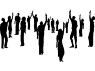 Sticker Custom Preview Image #102413 People Silhouettes Crowd Pointing