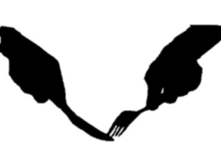 Sticker Custom Preview Image #102465 People Silhouettes Fork Knife