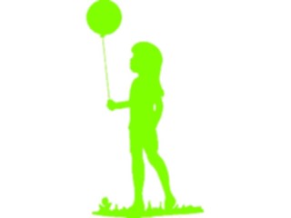 Sticker Custom Preview Image #102477 People Silhouettes Girlwith Balloon