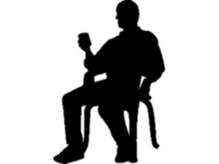 Sticker Custom Preview Image #102550 People Silhouettes Man Drinking