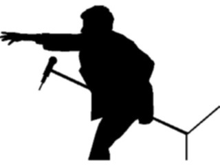 Sticker Custom Preview Image #102554 People Silhouettes Man Holding Microphone