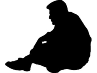 Sticker Custom Preview Image #102572 People Silhouettes Man Sitting1