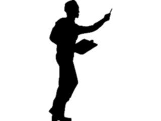 Sticker Custom Preview Image #102592 People Silhouettes Manwith Clipboard