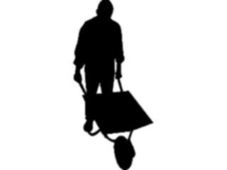 Sticker Custom Preview Image #102605 People Silhouettes Manwith Wheelbarrow