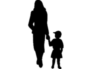 Sticker Custom Preview Image #102616 People Silhouettes Mother Child