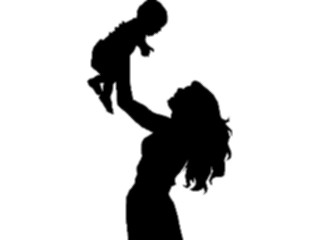 Sticker Custom Preview Image #102617 People Silhouettes Mother Holding Child1