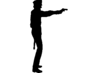 Sticker Custom Preview Image #102620 People Silhouettes Officerwith Gun