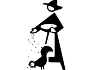 Sticker Custom Preview Image #102641 People Silhouettes Pilgrim Feeding Chicken