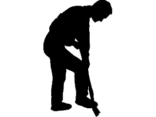 Sticker Custom Preview Image #102707 People Silhouettes Shoveling