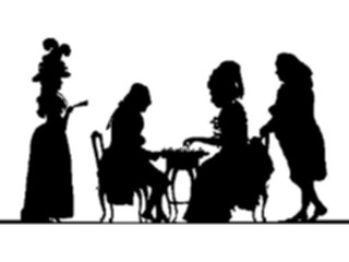 Sticker Custom Preview Image #102753 People Silhouettes Victorian Scene