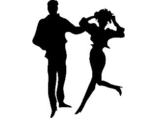 Sticker Custom Preview Image #102789 People Silhouettes Woman Catching Up